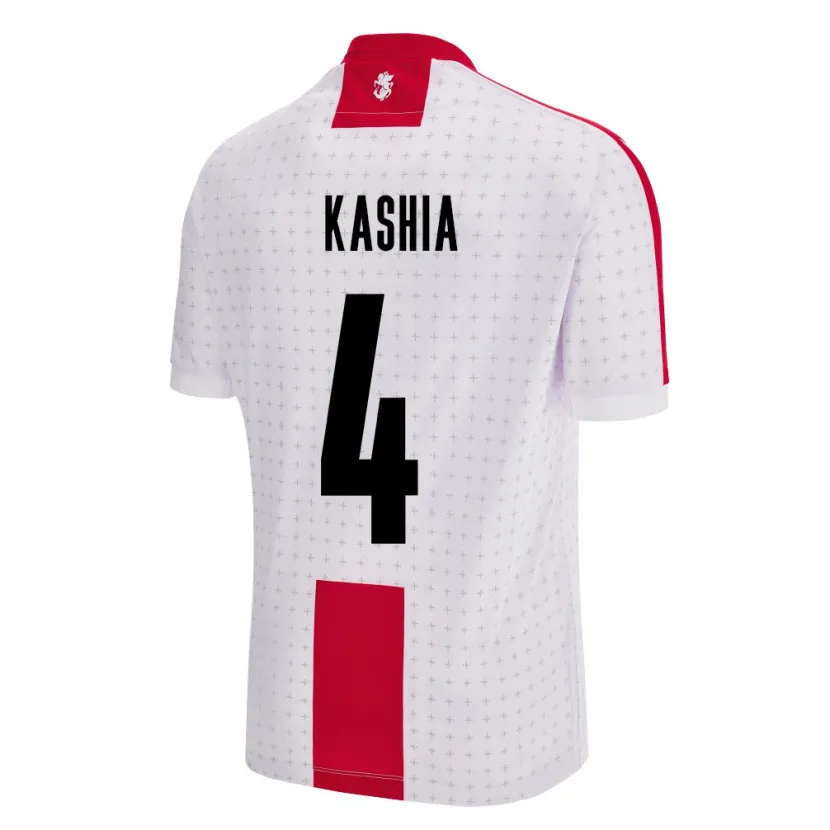 Danxen Niño Camiseta Georgia Guram Kashia #4 Blanco 1ª Equipación 24-26 La Camisa México