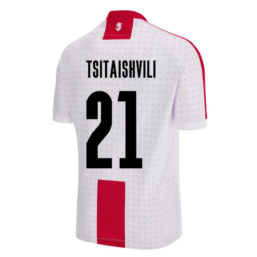 Danxen Niño Camiseta Georgia Georgiy Tsitaishvili #21 Blanco 1ª Equipación 24-26 La Camisa México