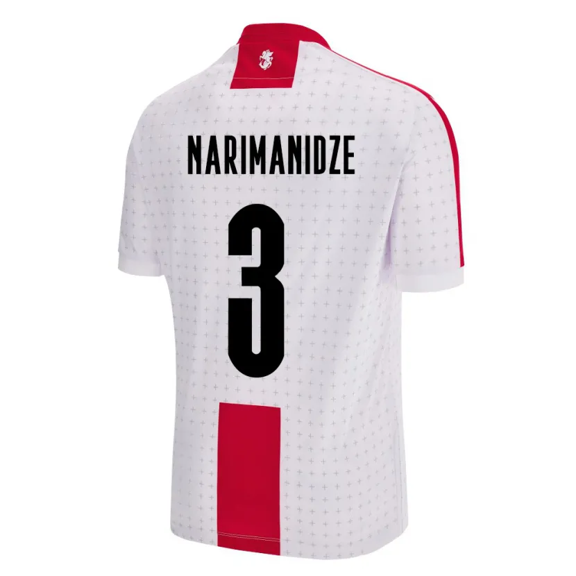 Danxen Niño Camiseta Georgia Aleksandre Narimanidze #3 Blanco 1ª Equipación 24-26 La Camisa México