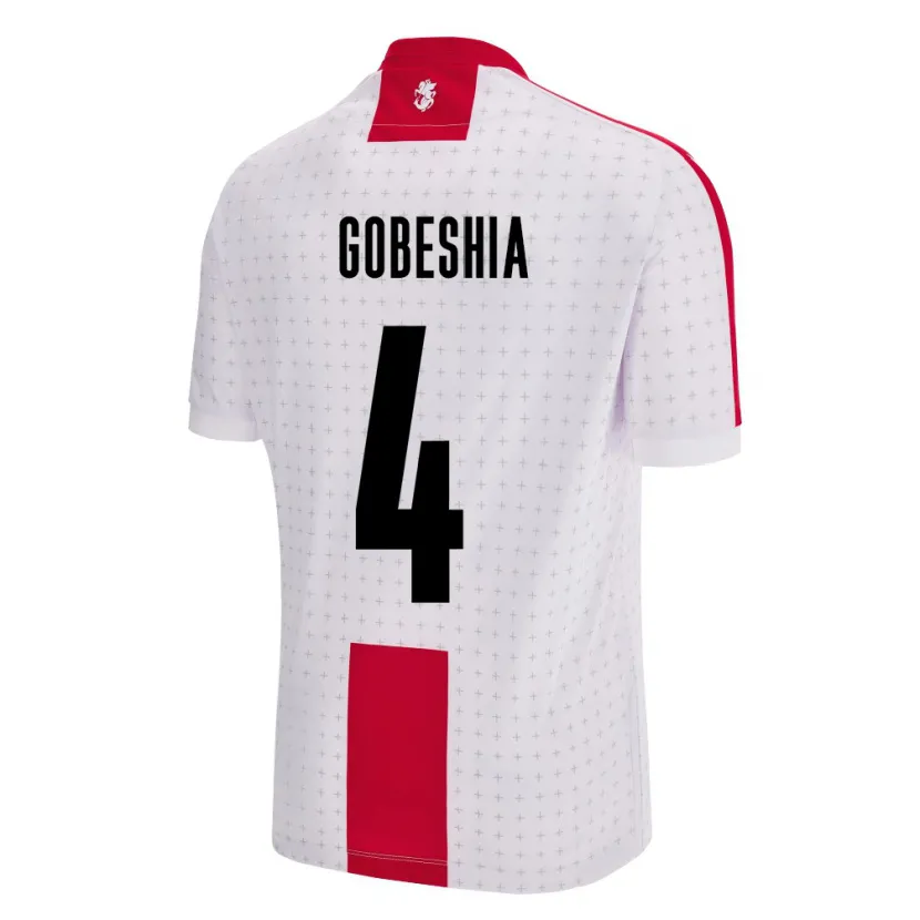Danxen Niño Camiseta Georgia Tengo Gobeshia #4 Blanco 1ª Equipación 24-26 La Camisa México