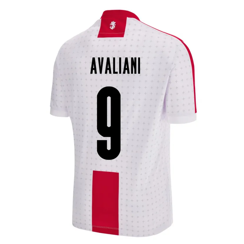 Danxen Niño Camiseta Georgia Aleksandre Avaliani #9 Blanco 1ª Equipación 24-26 La Camisa México