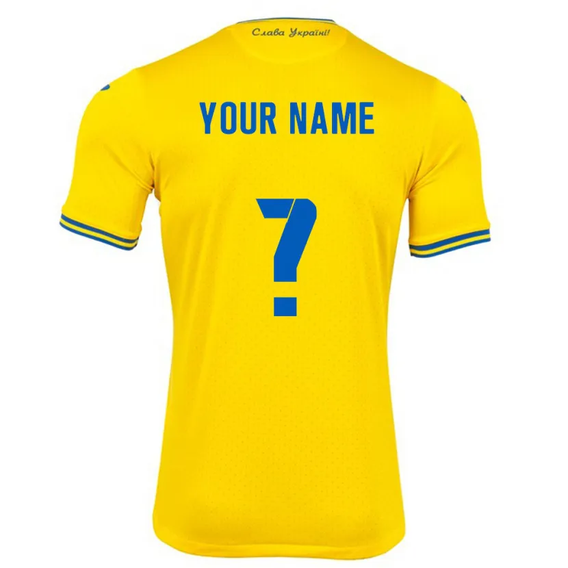 Danxen Niño Camiseta Ucrania Su Nombre #0 Amarillo 1ª Equipación 24-26 La Camisa México