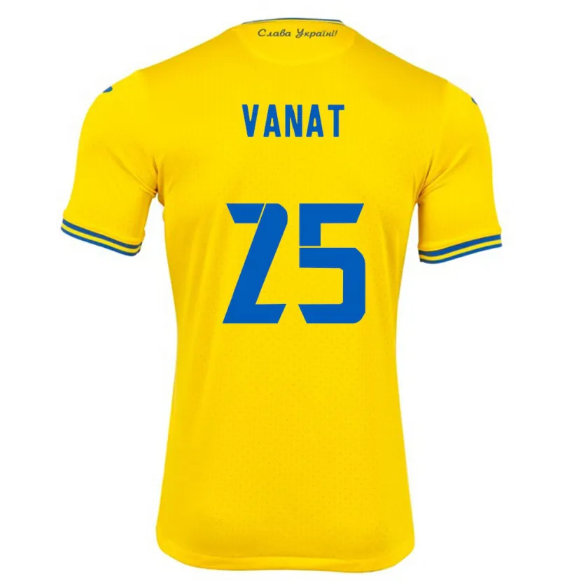 Danxen Niño Camiseta Ucrania Vladyslav Vanat #25 Amarillo 1ª Equipación 24-26 La Camisa México