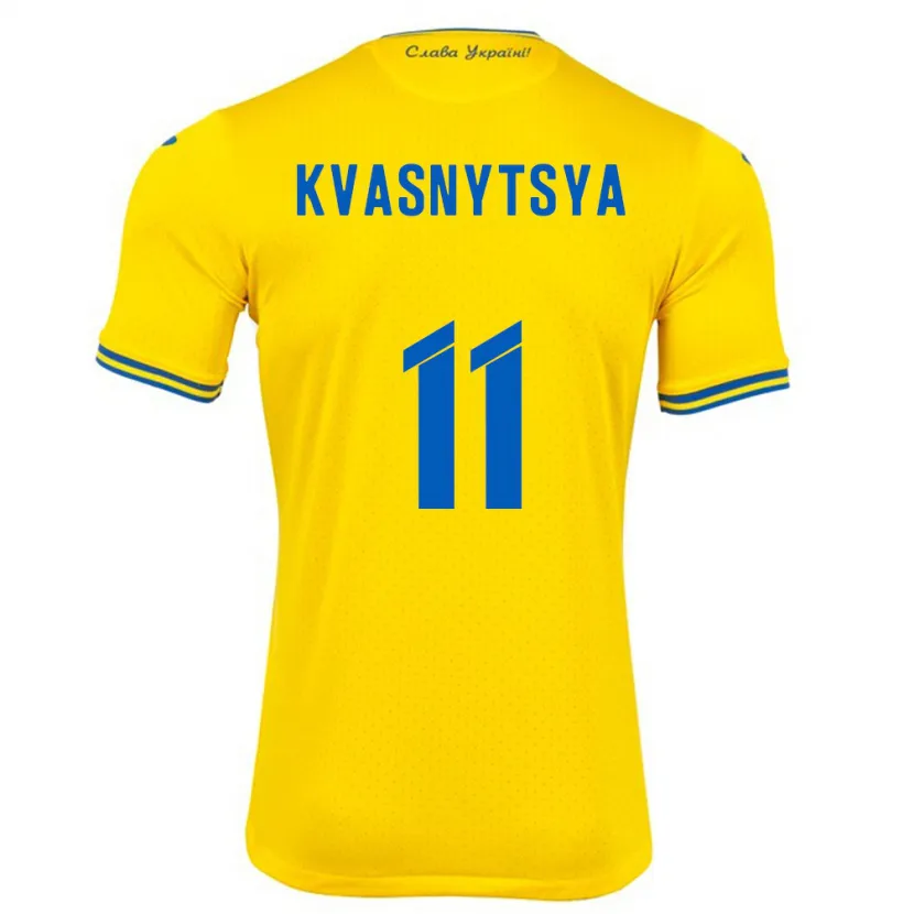 Danxen Niño Camiseta Ucrania Ilya Kvasnytsya #11 Amarillo 1ª Equipación 24-26 La Camisa México