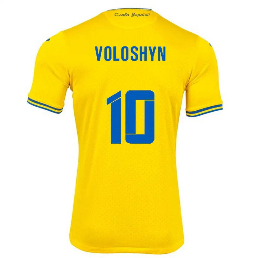 Danxen Niño Camiseta Ucrania Nazar Voloshyn #10 Amarillo 1ª Equipación 24-26 La Camisa México