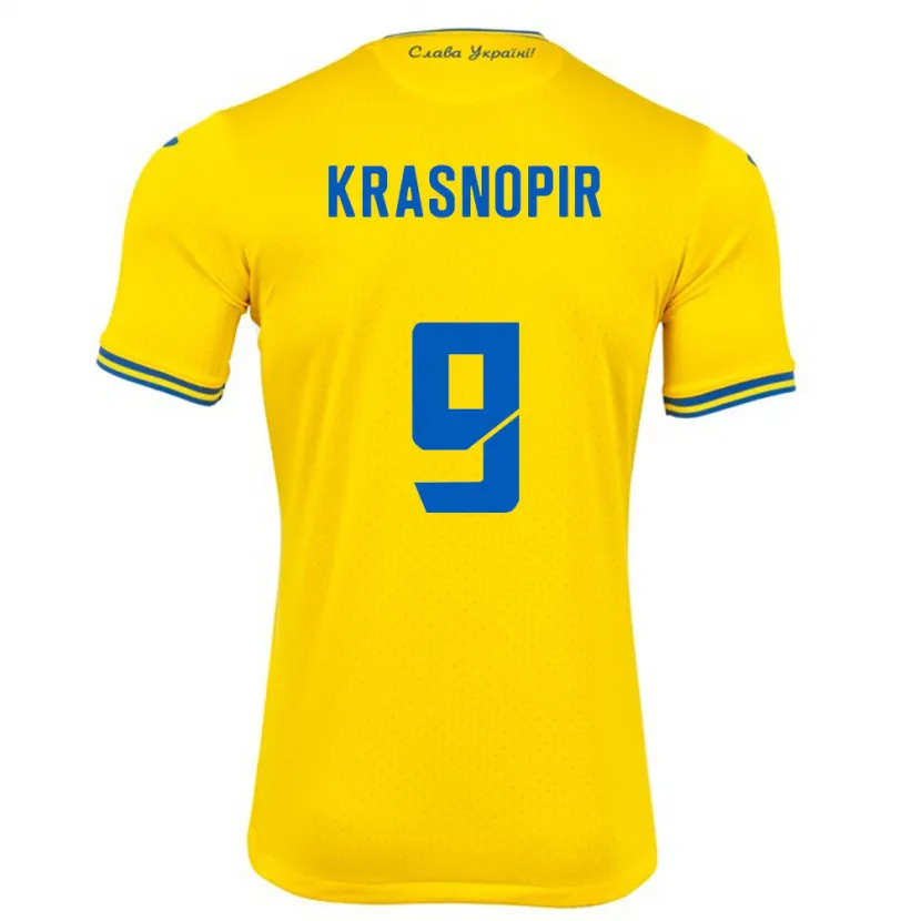 Danxen Niño Camiseta Ucrania Igor Krasnopir #9 Amarillo 1ª Equipación 24-26 La Camisa México