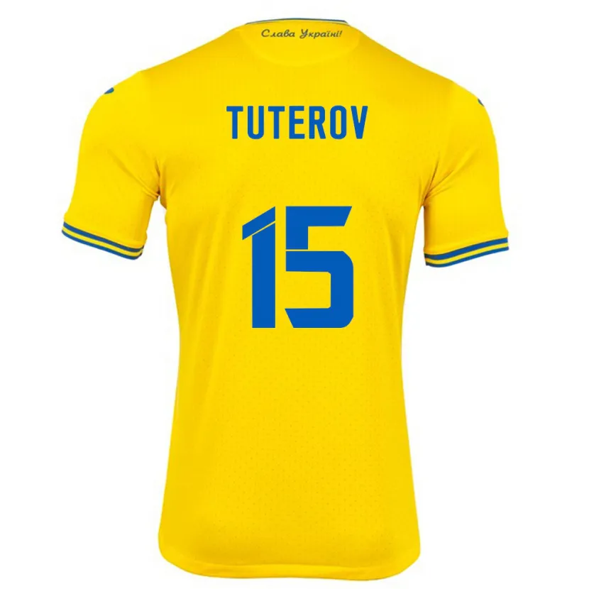 Danxen Niño Camiseta Ucrania Timur Tuterov #15 Amarillo 1ª Equipación 24-26 La Camisa México