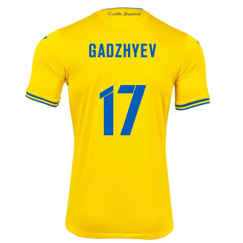 Danxen Niño Camiseta Ucrania Ramik Gadzhyev #17 Amarillo 1ª Equipación 24-26 La Camisa México