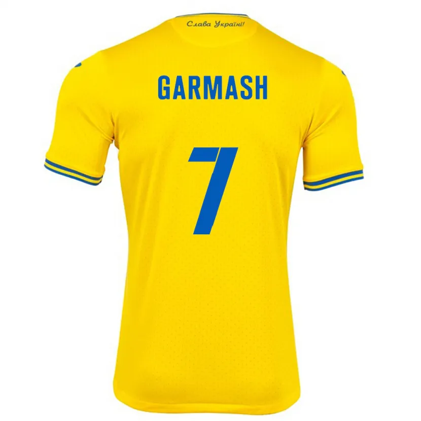 Danxen Niño Camiseta Ucrania Yevgen Garmash #7 Amarillo 1ª Equipación 24-26 La Camisa México