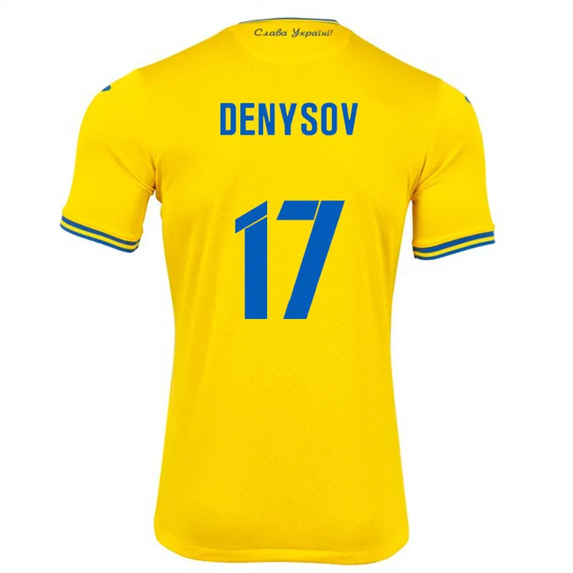 Danxen Niño Camiseta Ucrania Ivan Denysov #17 Amarillo 1ª Equipación 24-26 La Camisa México