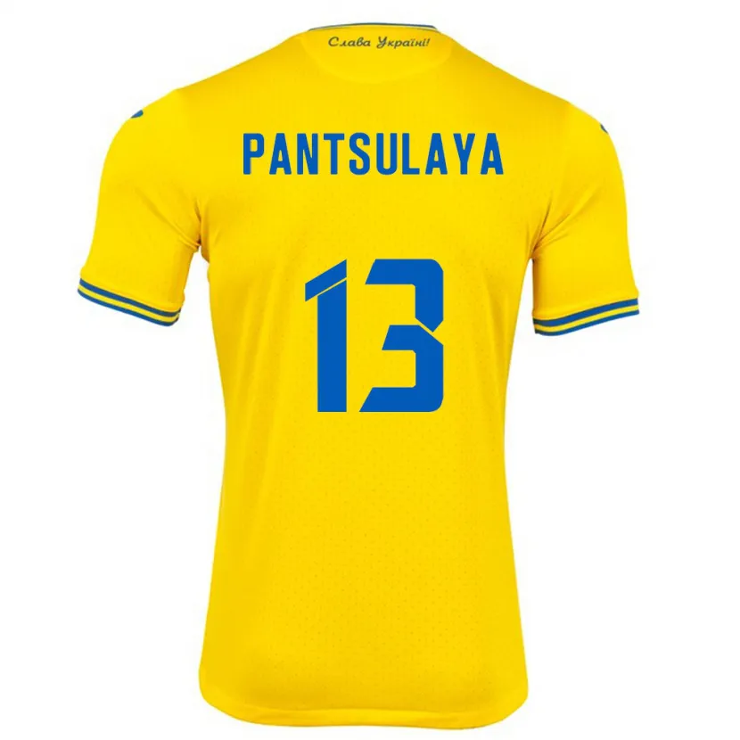 Danxen Niño Camiseta Ucrania Natiya Pantsulaya #13 Amarillo 1ª Equipación 24-26 La Camisa México