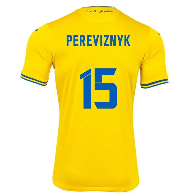 Danxen Niño Camiseta Ucrania Khrystyna Pereviznyk #15 Amarillo 1ª Equipación 24-26 La Camisa México