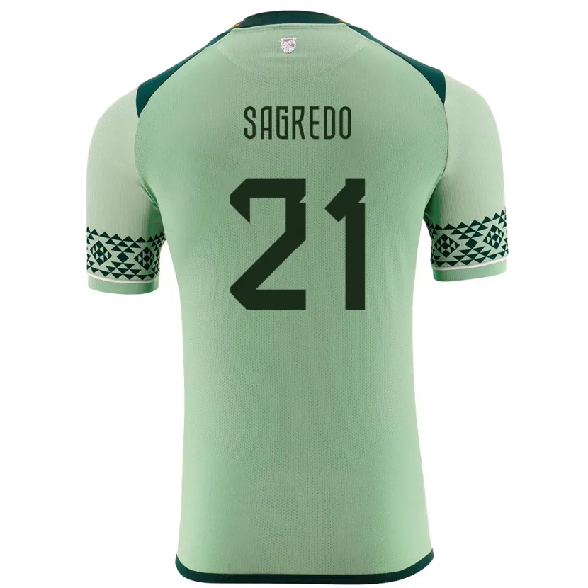 Danxen Niño Camiseta Bolivia José Sagredo #21 Verde Claro 1ª Equipación 24-26 La Camisa México