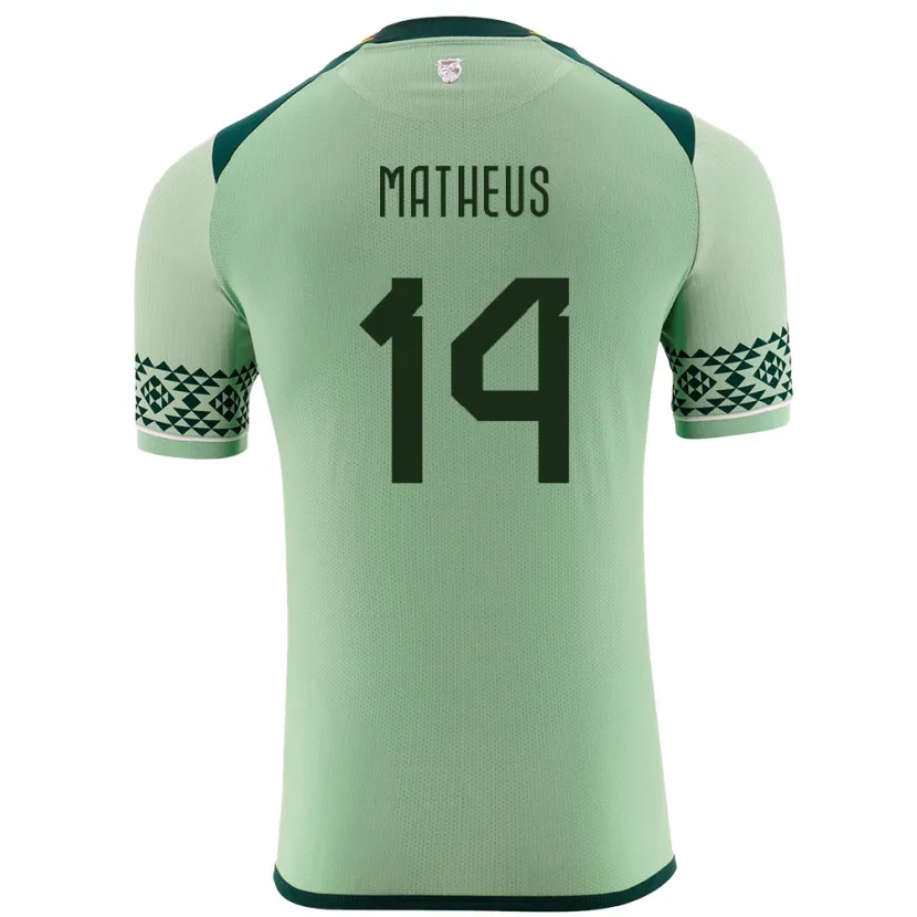 Danxen Niño Camiseta Bolivia Robson Matheus #14 Verde Claro 1ª Equipación 24-26 La Camisa México
