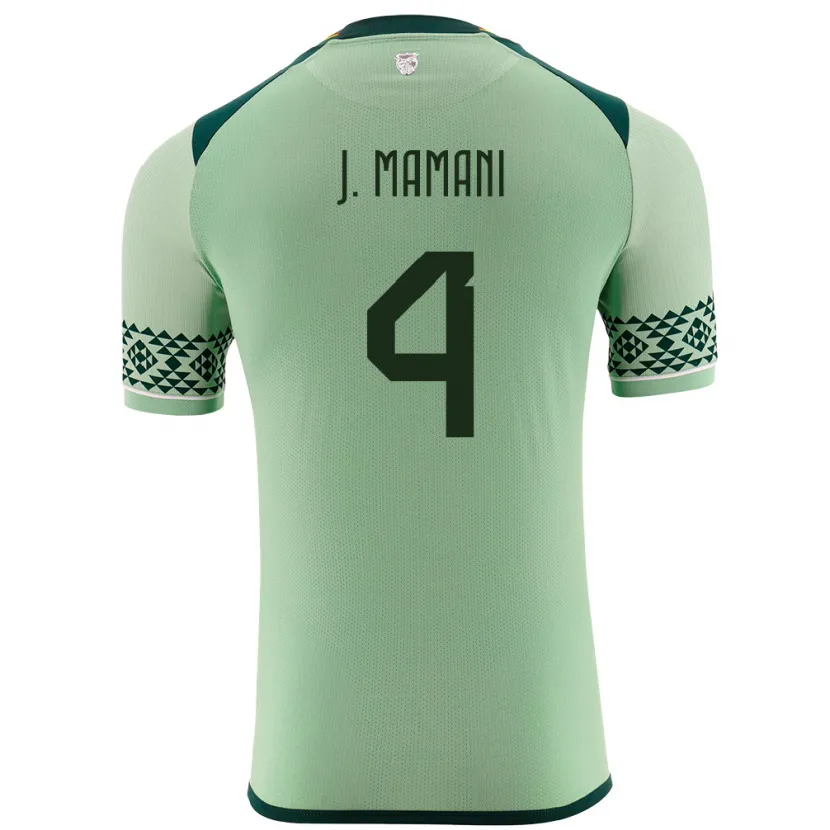 Danxen Niño Camiseta Bolivia Jhylian Mary Mamani #4 Verde Claro 1ª Equipación 24-26 La Camisa México