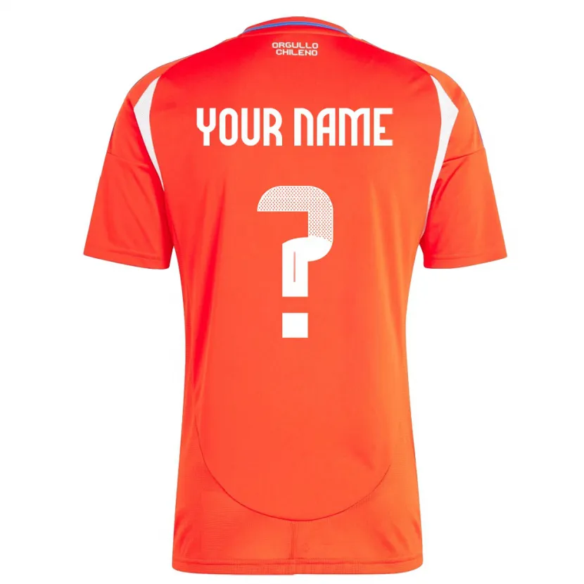 Danxen Niño Camiseta Chile Su Nombre #0 Rojo 1ª Equipación 24-26 La Camisa México