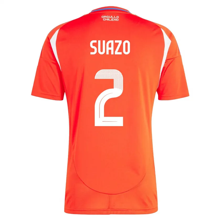Danxen Niño Camiseta Chile Gabriel Suazo #2 Rojo 1ª Equipación 24-26 La Camisa México