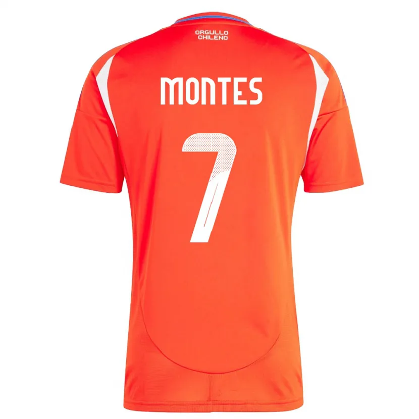 Danxen Niño Camiseta Chile Clemente Montes #7 Rojo 1ª Equipación 24-26 La Camisa México