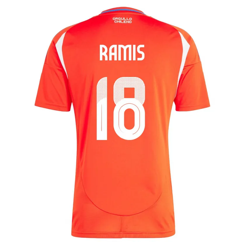 Danxen Niño Camiseta Chile Oliver Ramis #18 Rojo 1ª Equipación 24-26 La Camisa México