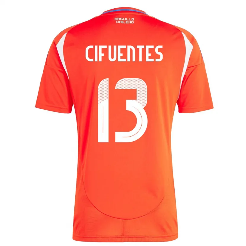 Danxen Niño Camiseta Chile Anaís Cifuentes #13 Rojo 1ª Equipación 24-26 La Camisa México