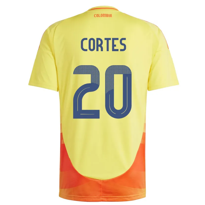 Danxen Niño Camiseta Colombia Óscar Cortés #20 Amarillo 1ª Equipación 24-26 La Camisa México