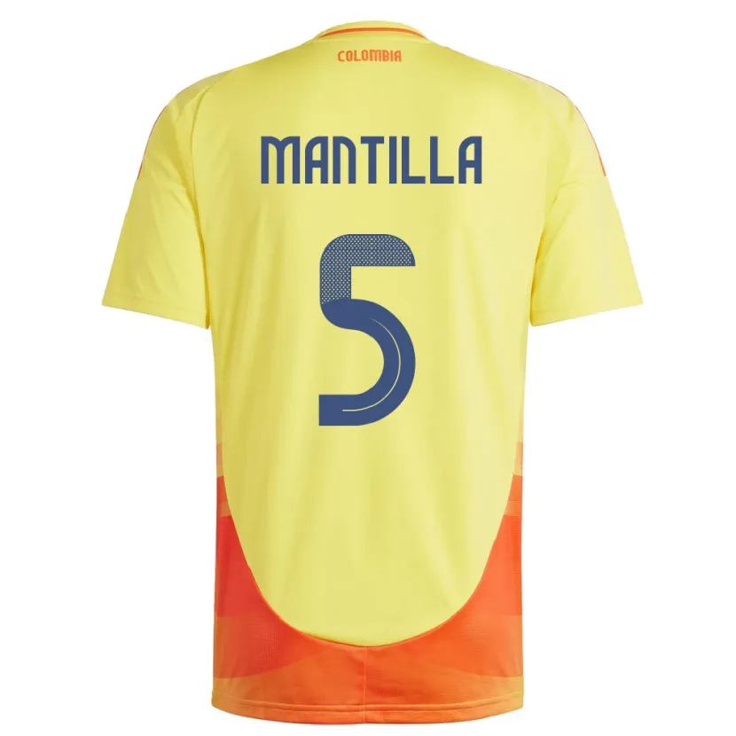 Danxen Niño Camiseta Colombia Kevin Mantilla #5 Amarillo 1ª Equipación 24-26 La Camisa México