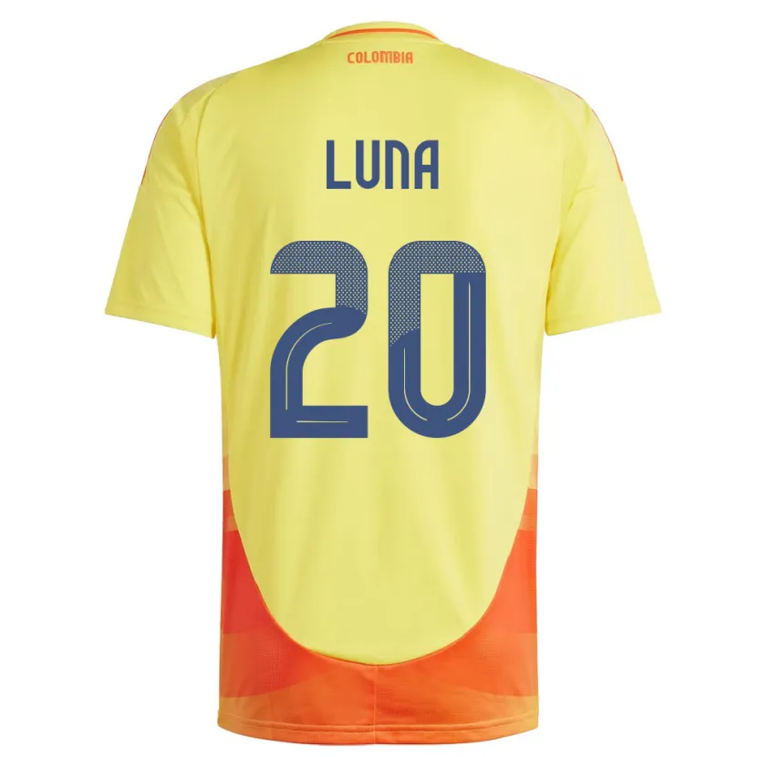 Danxen Niño Camiseta Colombia Daniel Luna #20 Amarillo 1ª Equipación 24-26 La Camisa México