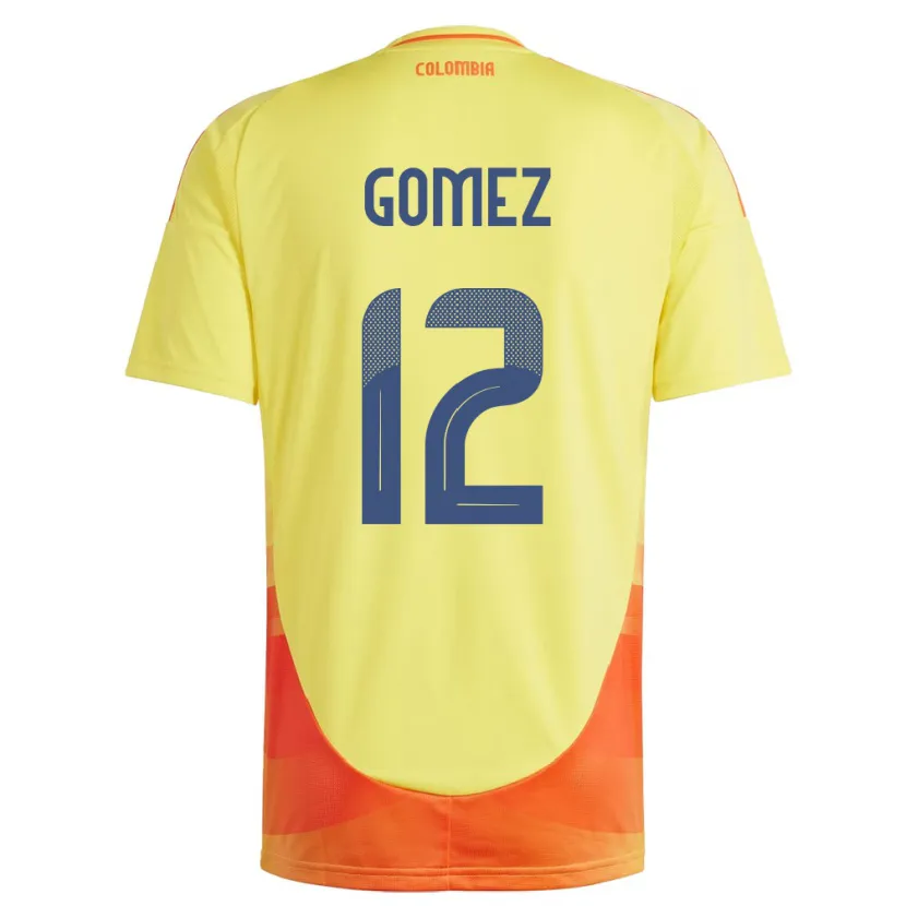 Danxen Niño Camiseta Colombia Juan Gómez #12 Amarillo 1ª Equipación 24-26 La Camisa México