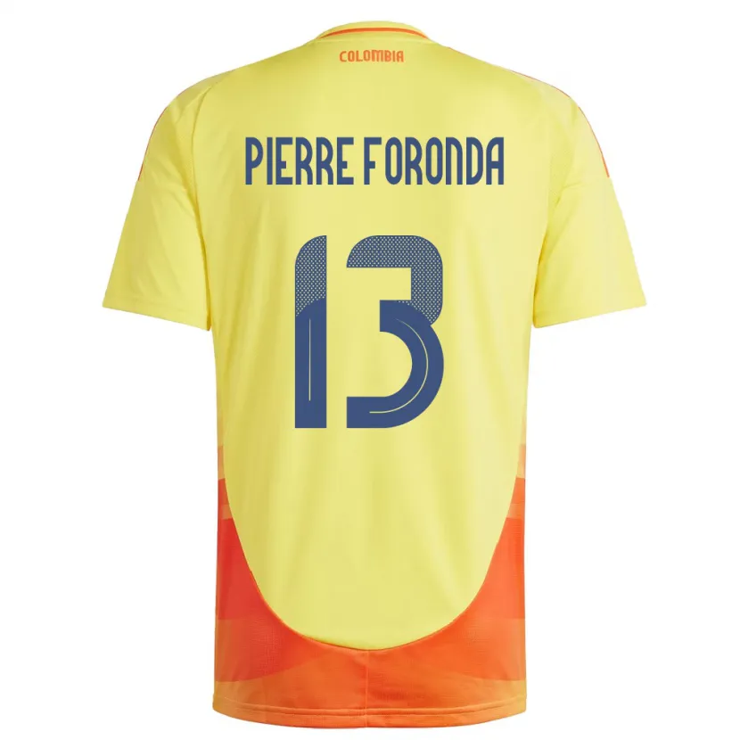 Danxen Niño Camiseta Colombia Jean Pierre Foronda #13 Amarillo 1ª Equipación 24-26 La Camisa México