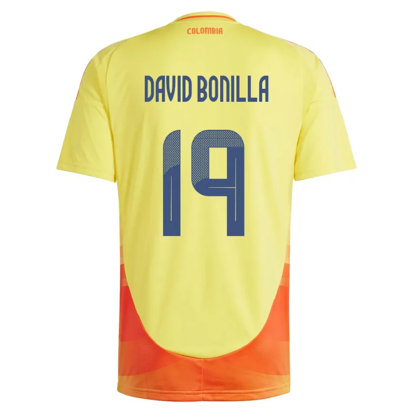 Danxen Niño Camiseta Colombia Juan David Bonilla #19 Amarillo 1ª Equipación 24-26 La Camisa México