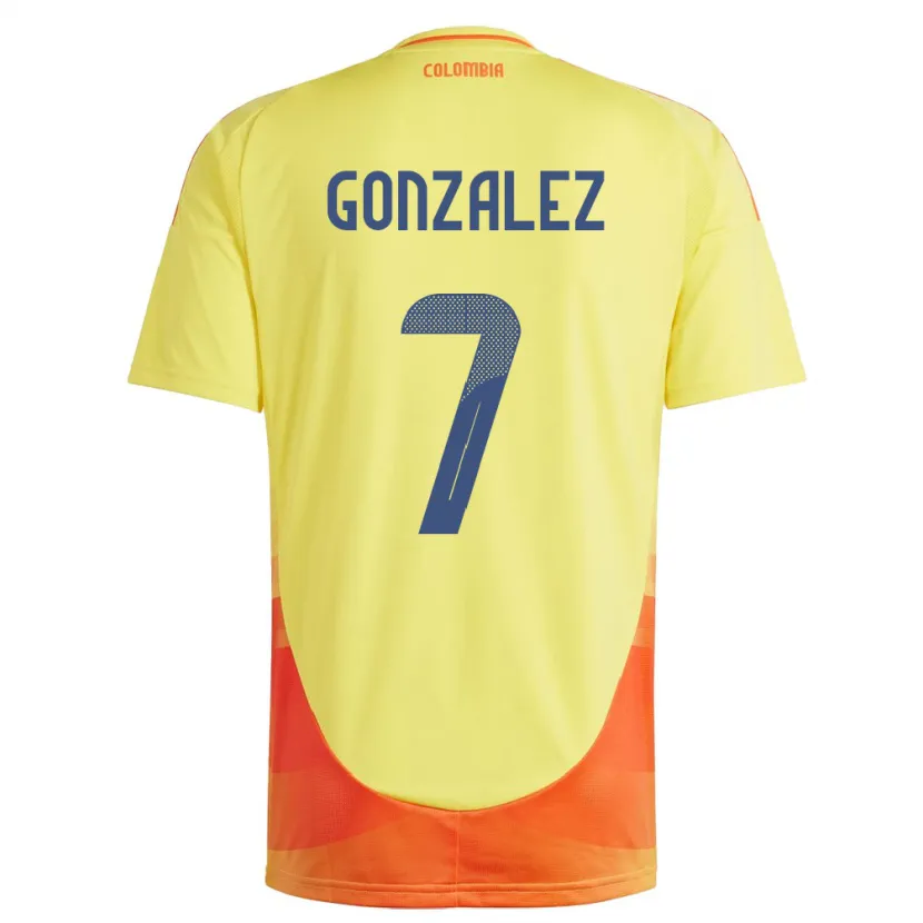 Danxen Niño Camiseta Colombia Celis González #7 Amarillo 1ª Equipación 24-26 La Camisa México