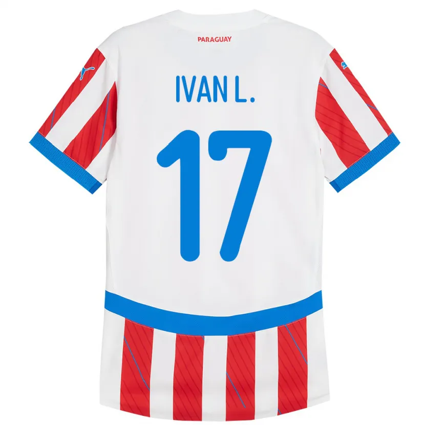 Danxen Niño Camiseta Paraguay Iván Leguizamón #17 Blanco Rojo 1ª Equipación 24-26 La Camisa México