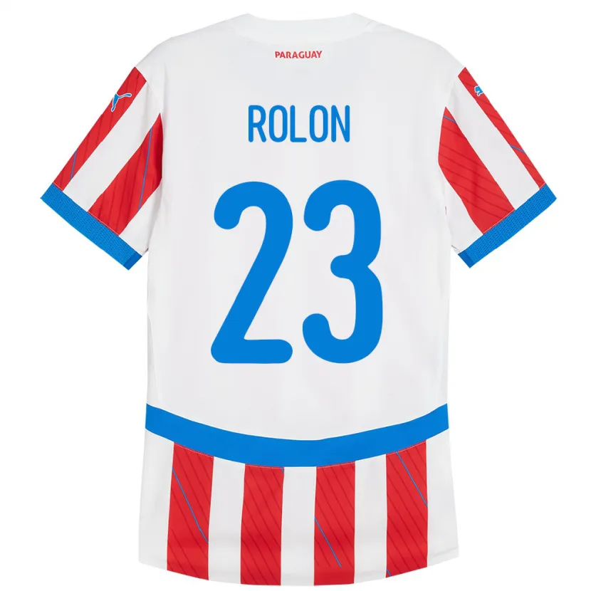 Danxen Niño Camiseta Paraguay Luis Rolón #23 Blanco Rojo 1ª Equipación 24-26 La Camisa México
