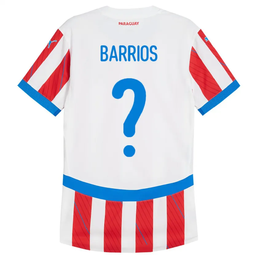 Danxen Niño Camiseta Paraguay Fabio Barrios #0 Blanco Rojo 1ª Equipación 24-26 La Camisa México