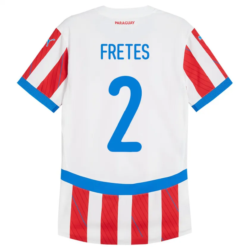 Danxen Niño Camiseta Paraguay Limpia Fretes #2 Blanco Rojo 1ª Equipación 24-26 La Camisa México