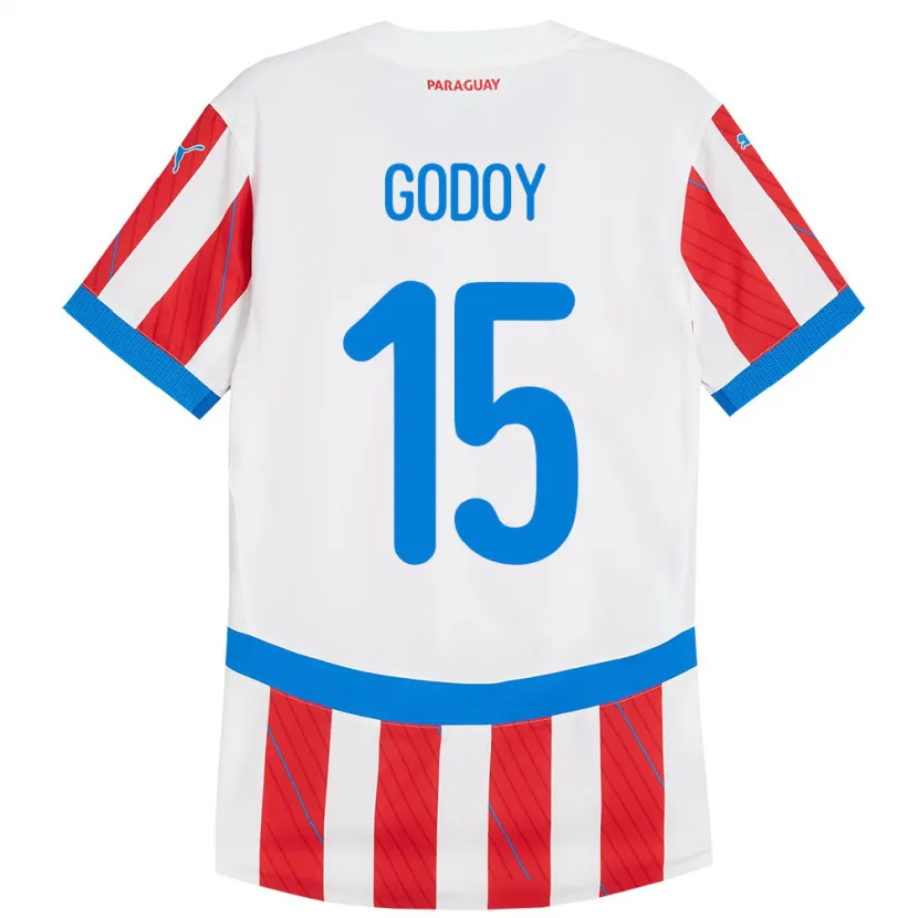 Danxen Niño Camiseta Paraguay Fanny Godoy #15 Blanco Rojo 1ª Equipación 24-26 La Camisa México