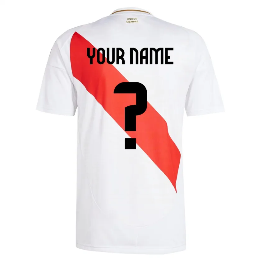 Danxen Niño Camiseta Perú Su Nombre #0 Blanco 1ª Equipación 24-26 La Camisa México