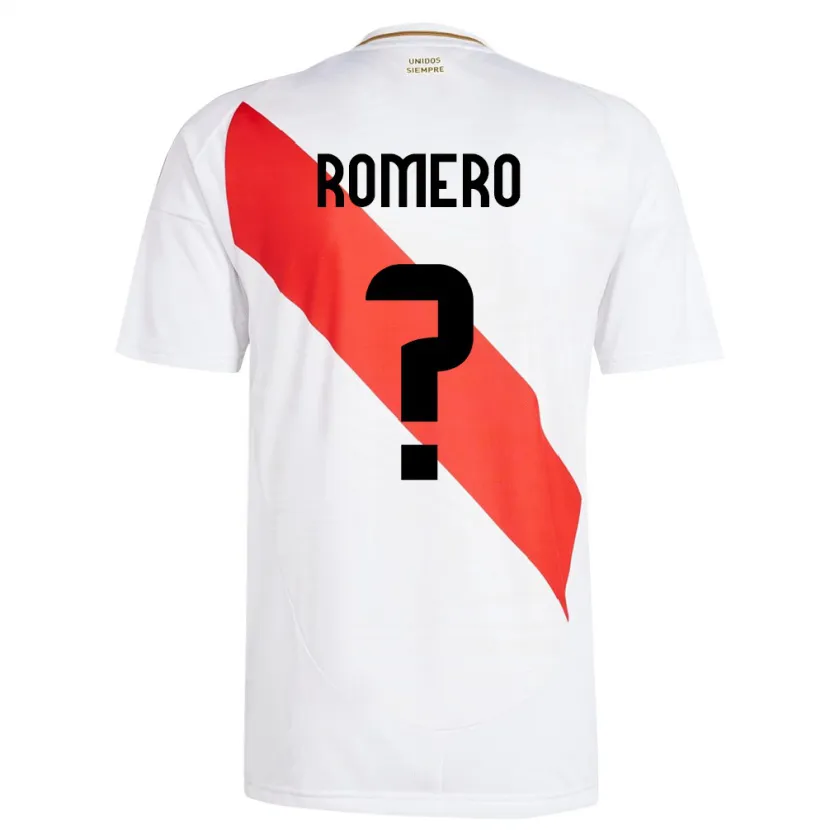 Danxen Niño Camiseta Perú José Romero #0 Blanco 1ª Equipación 24-26 La Camisa México