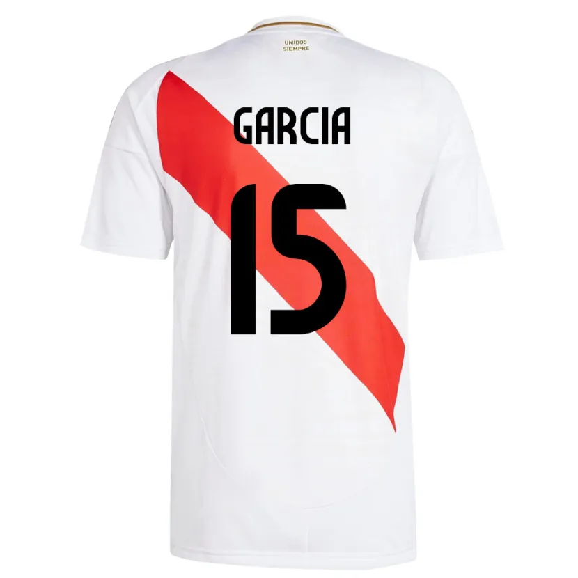 Danxen Niño Camiseta Perú Jonathan García #15 Blanco 1ª Equipación 24-26 La Camisa México