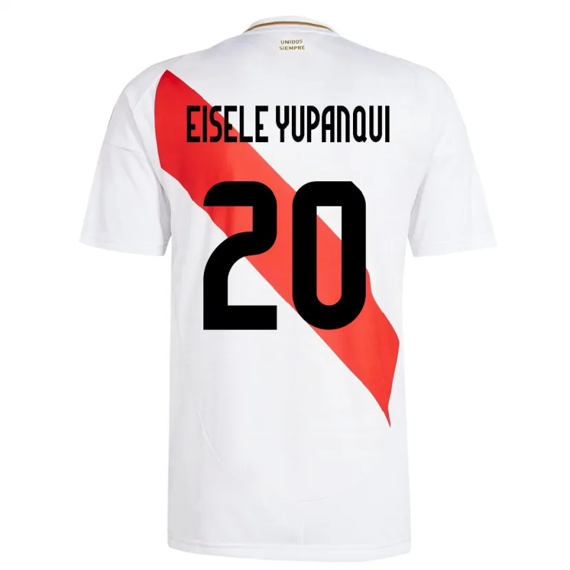 Danxen Niño Camiseta Perú Philipp Eisele Yupanqui #20 Blanco 1ª Equipación 24-26 La Camisa México