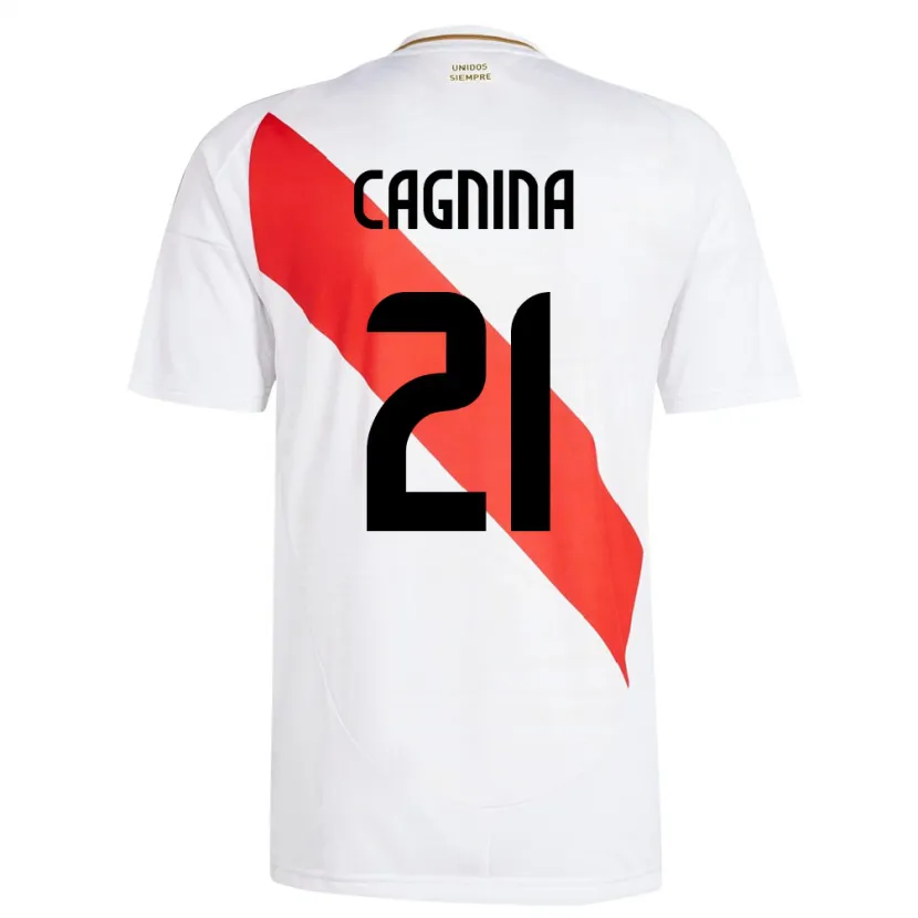 Danxen Niño Camiseta Perú Grace Cagnina #21 Blanco 1ª Equipación 24-26 La Camisa México