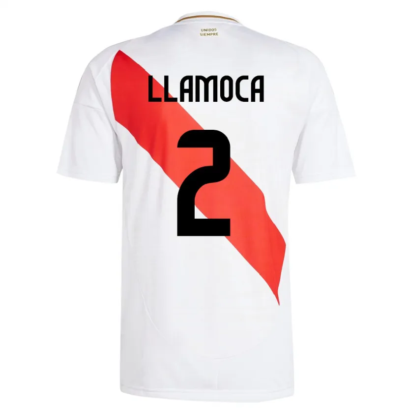 Danxen Niño Camiseta Perú Braelynn Llamoca #2 Blanco 1ª Equipación 24-26 La Camisa México