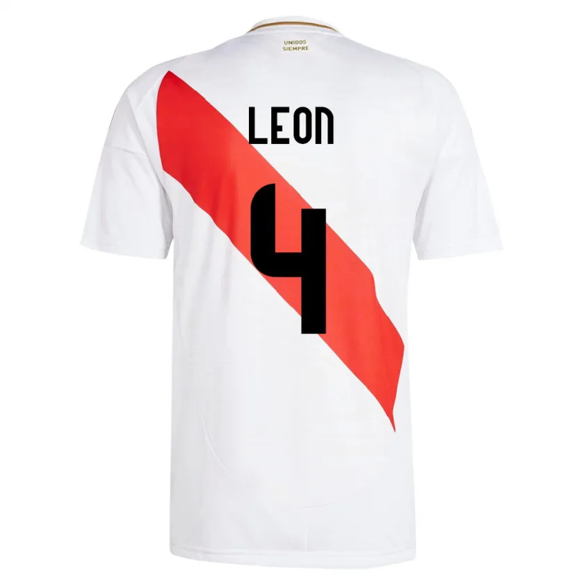 Danxen Niño Camiseta Perú Mía León #4 Blanco 1ª Equipación 24-26 La Camisa México