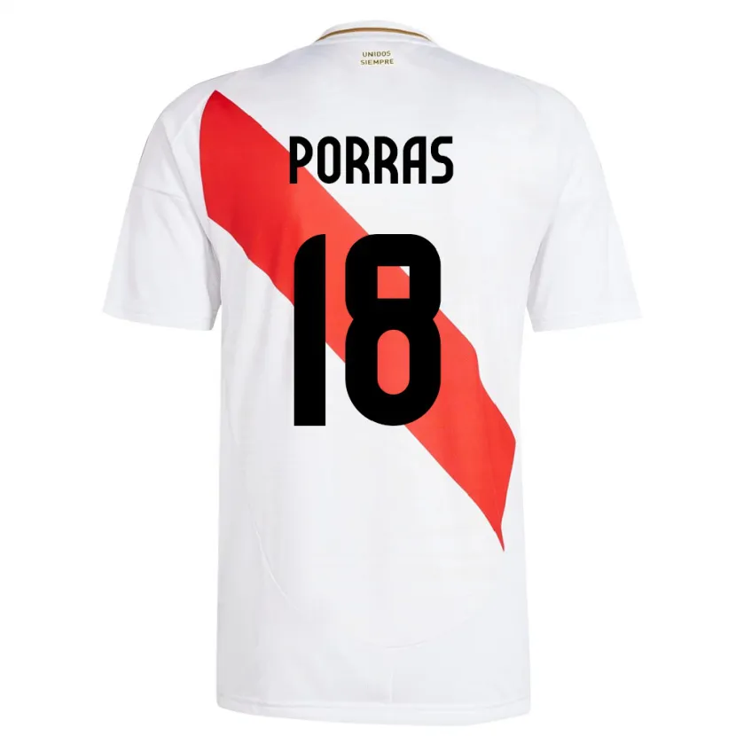 Danxen Niño Camiseta Perú Sashenka Porras #18 Blanco 1ª Equipación 24-26 La Camisa México