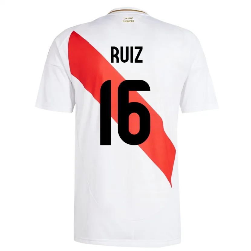 Danxen Niño Camiseta Perú Birka Ruiz #16 Blanco 1ª Equipación 24-26 La Camisa México