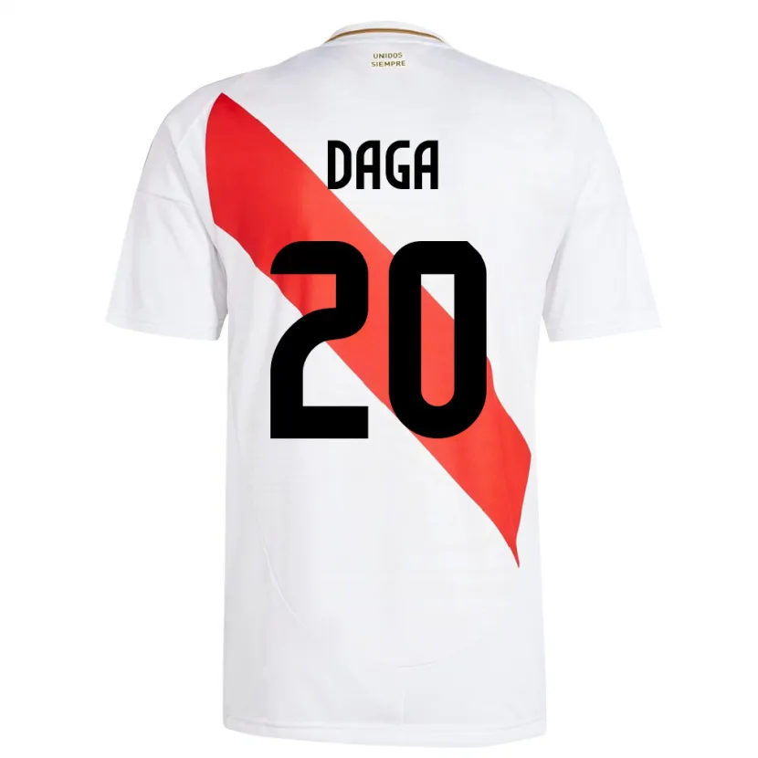 Danxen Niño Camiseta Perú Azucena Daga #20 Blanco 1ª Equipación 24-26 La Camisa México