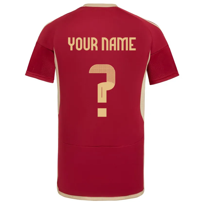 Danxen Niño Camiseta Venezuela Su Nombre #0 Borgoña 1ª Equipación 24-26 La Camisa México