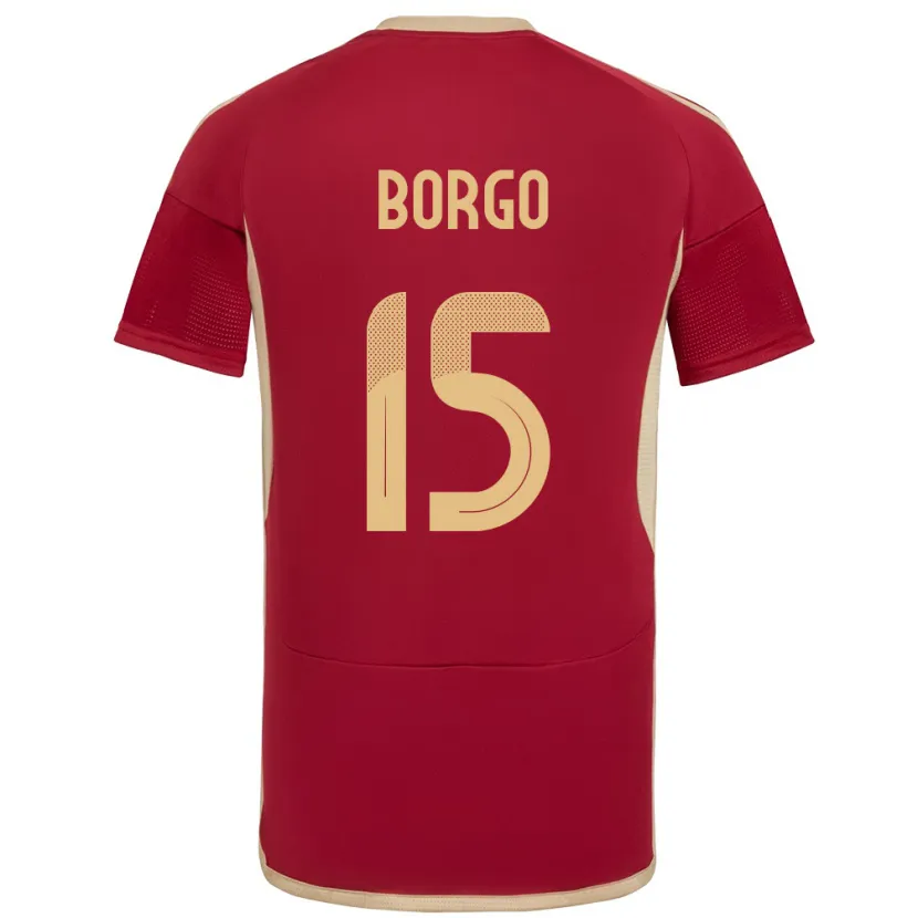 Danxen Niño Camiseta Venezuela Ángel Borgo #15 Borgoña 1ª Equipación 24-26 La Camisa México