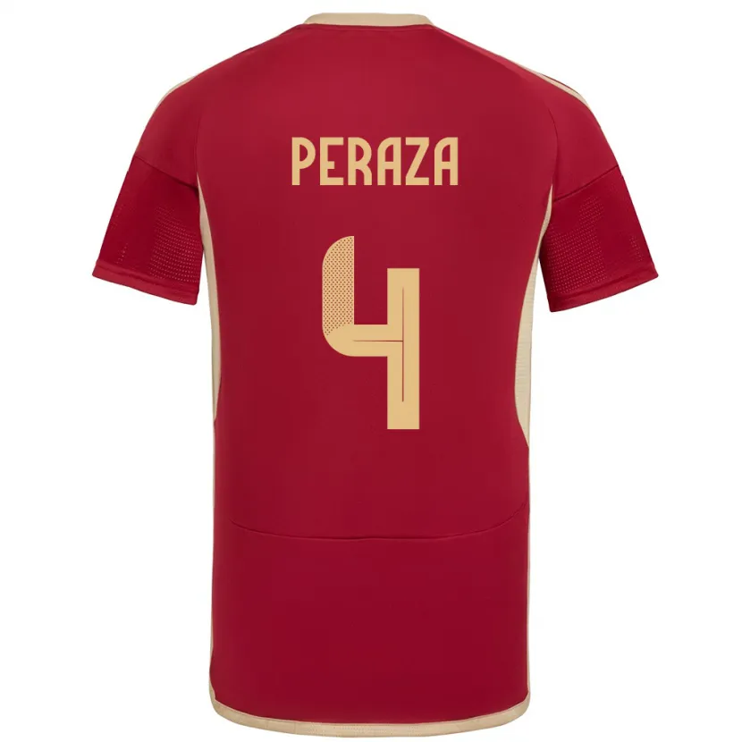 Danxen Niño Camiseta Venezuela María Peraza #4 Borgoña 1ª Equipación 24-26 La Camisa México