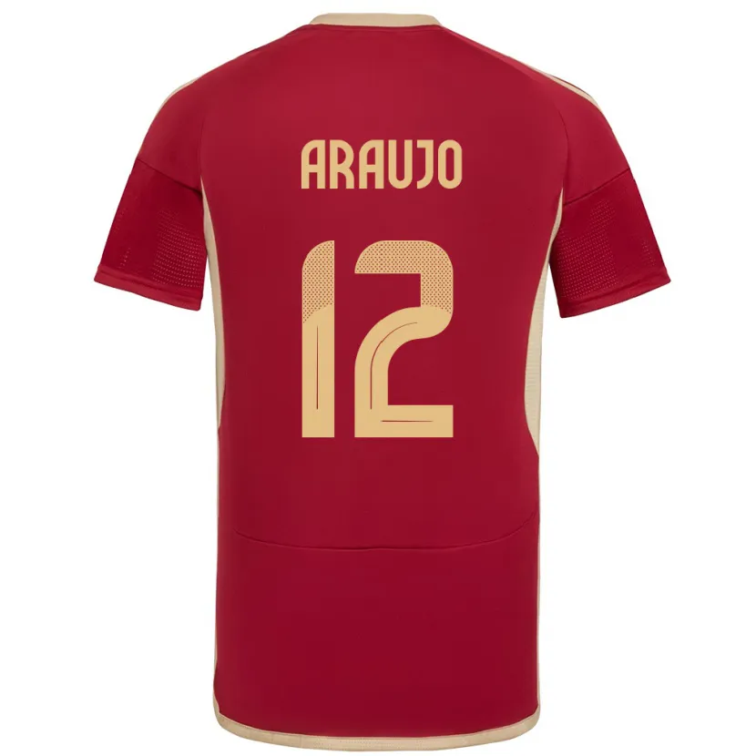 Danxen Niño Camiseta Venezuela Sabrina Araujo #12 Borgoña 1ª Equipación 24-26 La Camisa México